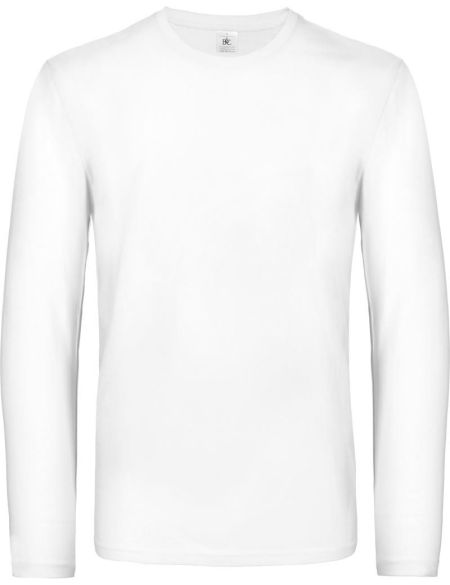 Tričko s dlouhým rukávem z těžké bavlny E190 LSL white
