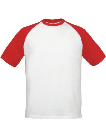 Tričko raglánové kontrastní Base-Ball white/red