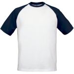 Tričko raglánové kontrastní Base-Ball white/navy