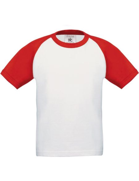 Tričko dětské raglánové kontrastní Base-Ball kids white/red