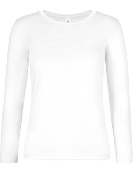 Tričko dámské s dlouhým rukávem z těžké bavlny E190 LSL women white