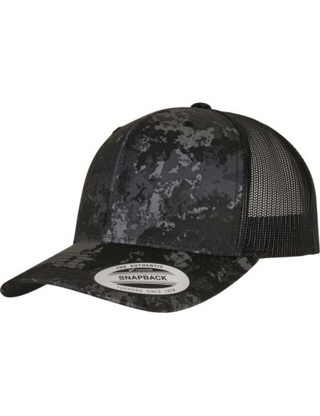 Cap 6 panel Trucker Veil Camo Flexfit 6606VC poseidon black