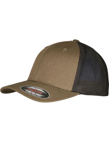 Kšiltovka 6 panelová Trucker Recycled Flexfit 6511RM black/black