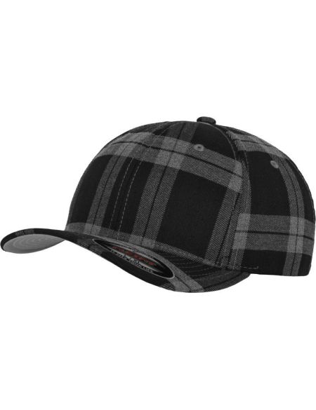 Kšiltovka 6 panelová Tartan Plaid Flexfit 6197 black/grey