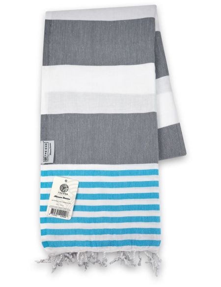 The One Toweling Hamam Marine anthracite/turquoise
