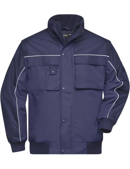 Bunda pracovní s odepínacími rukávy James Nicholson JN810 black/black