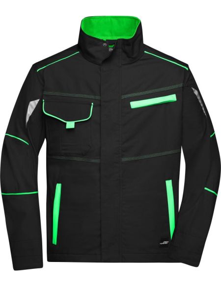 Bunda pracovní Color James Nicholson JN849 black/lime green