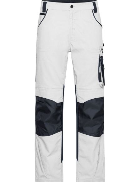 Kalhoty pracovní Strong James Nicholson JN832 (vel. 42-60) střední délka white/carbon