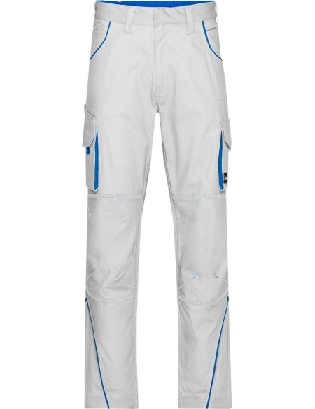 Kalhoty pracovní Color James Nicholson JN847 (vel.42-60) normální délka white/royal