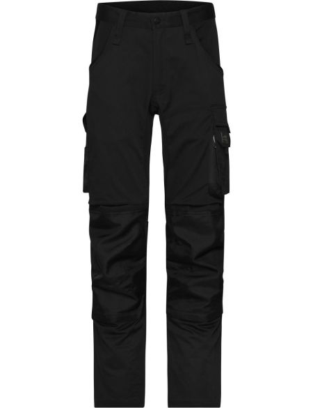 Kalhoty pracovní strečové Slim Line James Nicholson JN1812 (vel.42-60) střední délka black/black