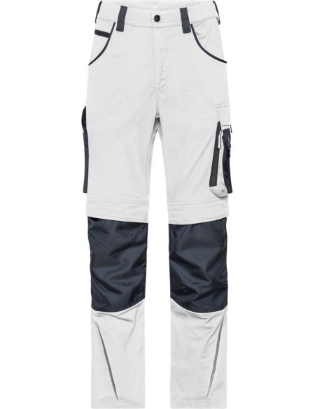 Kalhoty pracovní Modern Style Strong James Nicholson JN1832 (vel.42-60) střední délka white/carbon