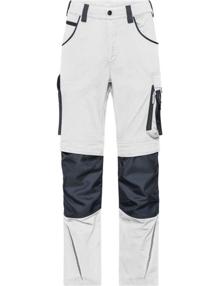 Work pants Modern Style Strong James Nicholson JN1832 (size 42-60) medium length white/carbon