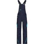 Kalhoty pracovní s laclem Color James Nicholson JN848 (vel.42-60) navy/turquoise