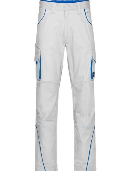 Work trousers Color James Nicholson JN847S (size 25-28) short length white/royal