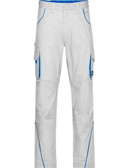 Kalhoty pracovní Color James Nicholson JN847X (vel.62-68) normální délka white/royal