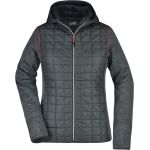 Women's knitted hybrid jacket James Nicholson JN771 gray melange/anthracite melange