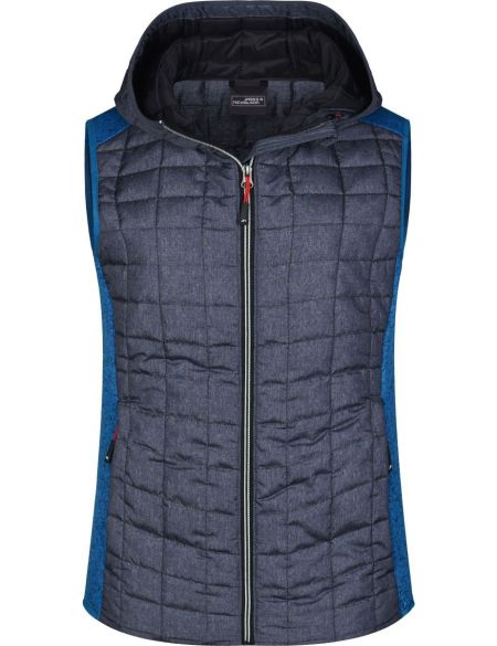 Vesta dámská pletená hybridní James Nicholson JN767 grey melange/anthracite melange