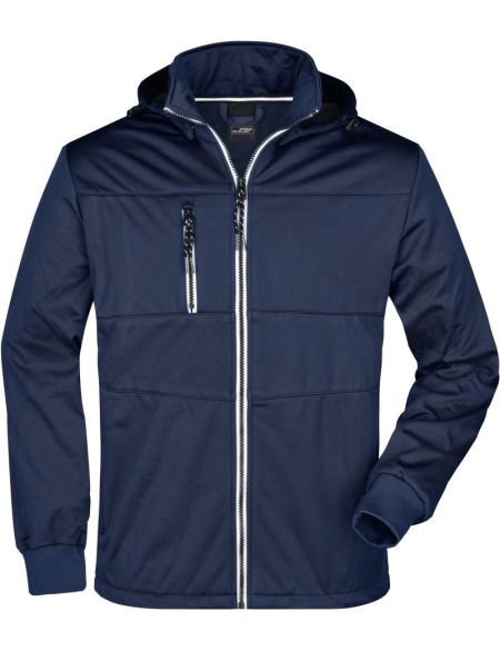 Bunda pánská 3-vrstvá softshellová Maritim James Nicholson JN1078 white/navy