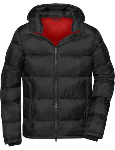 Bunda pánská zimní prošívaná James Nicholson JN1168 black/red