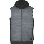 Vesta pánská polstrovaná hybridní pletená fleecová James Nicholson JN1848 carbon melange/black