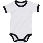 Babybugz BZ19 white/black children's bodysuit with trim