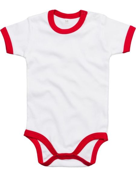 Dětské body s lemováním Babybugz BZ19 white/black