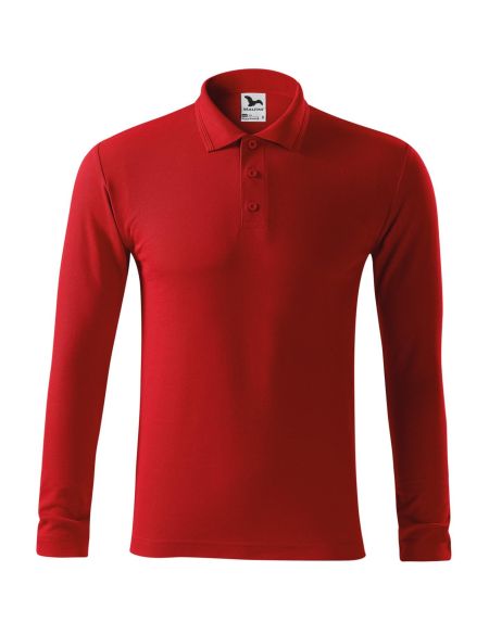Men's long sleeve polo shirt Malfini Pique Polo LS 221 white
