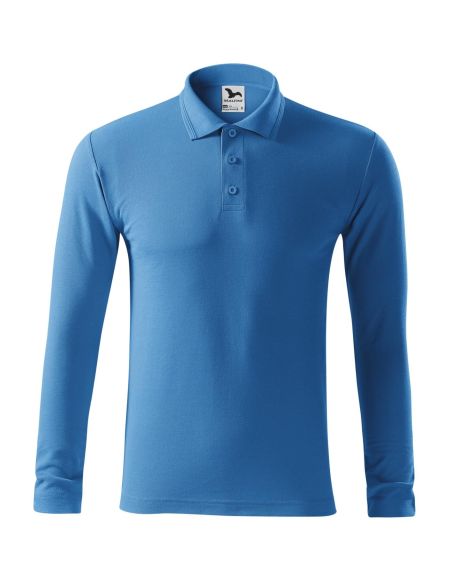 Men's long sleeve polo shirt Malfini Pique Polo LS 221 white