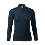 Women's long-sleeved polo shirt Malfini Pique Polo LS 231 white