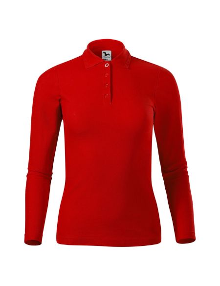 Damen Langarm-Poloshirt Malfini Pique Polo LS 231 weiß