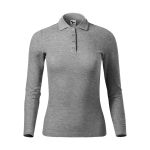 Women's long-sleeved polo shirt Malfini Pique Polo LS 231 white