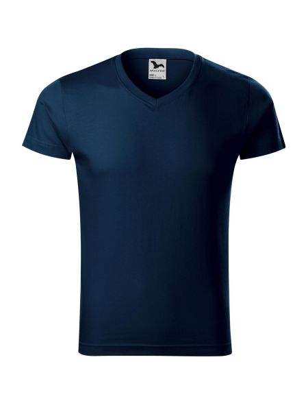 Men's T-shirt Malfini Slim Fit V-Neck 146 white