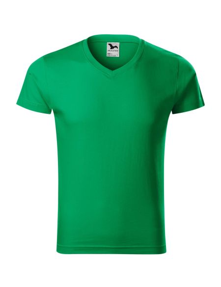 Herren T-Shirt Malfini Slim Fit V-Ausschnitt 146 weiß