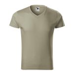 Tričko pánské Malfini Slim Fit V-Neck 146 světlá khaki