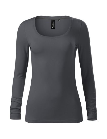 Tailliertes Langarm-T-Shirt für Damen Malfini Brave 156 weiß
