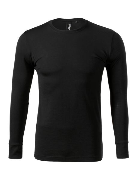 Herren Langarm-Merino-T-Shirt Malfini Merino Rise LS 159 schwarz
