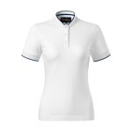Women's bomber style polo shirt Malfini Diamond 274 white