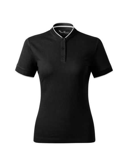 Women's bomber style polo shirt Malfini Diamond 274 white