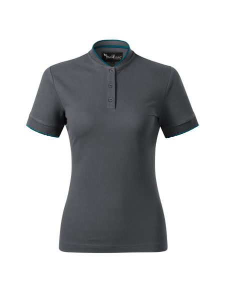 Women's bomber style polo shirt Malfini Diamond 274 white
