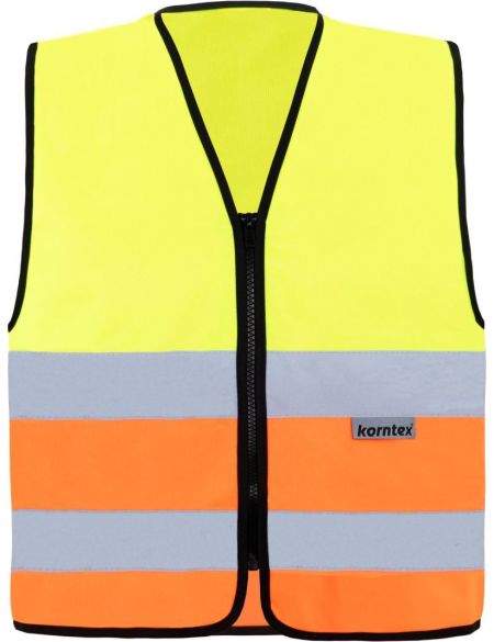 Sicherheitsweste mit Reißverschluss Korntex RX217 Köln neongrün