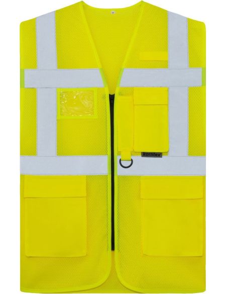 Korntex KXCMMF Larisa hi vis yellow multifunctional mesh vest