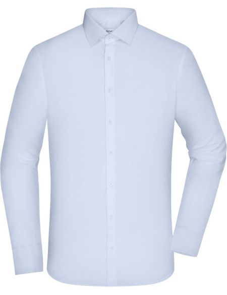 Slim fit poplin shirt with long sleeves Daiber JN1372 white