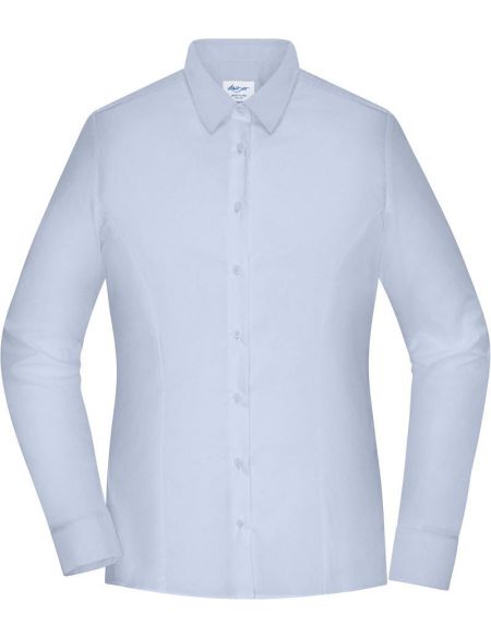 Women's poplin slim fit shirt with long sleeves Daiber JN1371 white