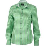 Damen Karo Langarmshirt Daiber JN637 Grün/Weiß