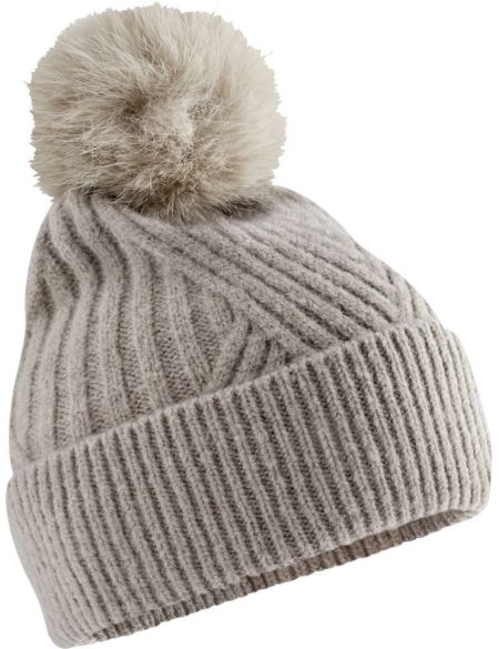 Snow Luxe Beechfield B529 weiße Bommelmütze