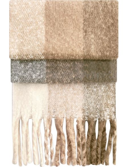 Scarf Fluffy Check Beechfield B494R gray check