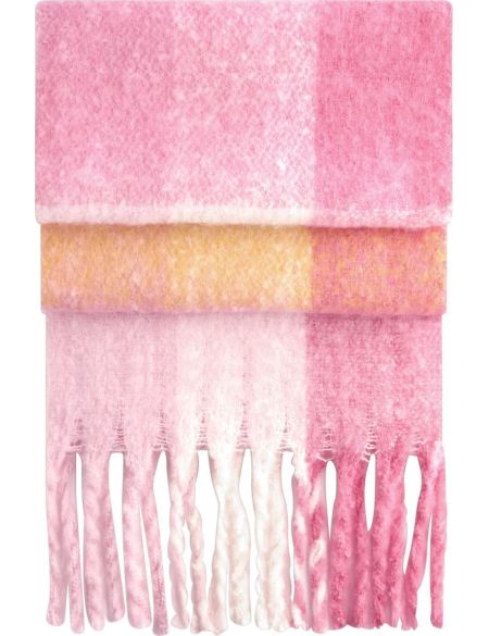 Šála Fluffy Check Beechfield B494R grey check
