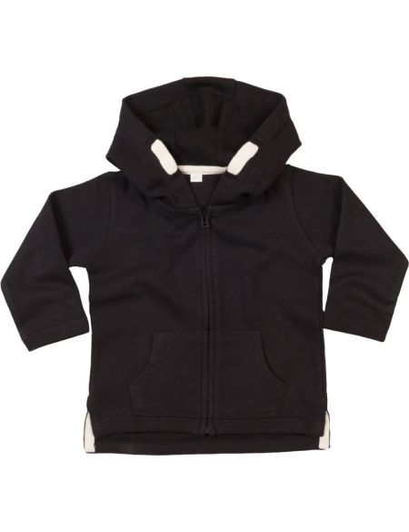 Children's zip-up sweatshirt made of organic cotton Babybugz BZ32 black