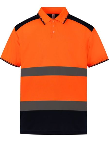 Polo-Piqué-Sicherheits-Hi-Vis-Yoko-HVJ220-Hi-Vis-Gelb/Marineblau