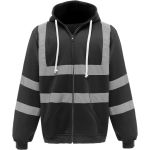 Zip-up sweatshirt with safety features Yoko HVK07 black
